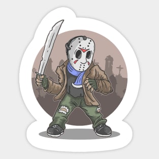 Halloween Hockey Jason voorhees with machete Funny Gift Sticker